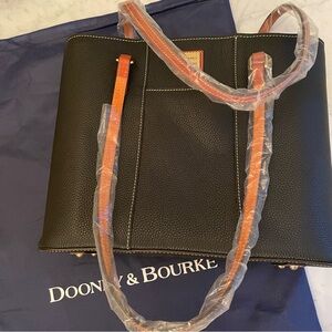 Dooney & Bourke Large Black Leather Lexington Shopper Tote NWT